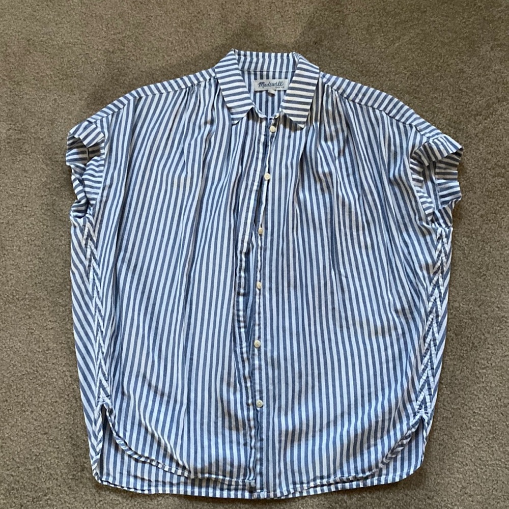 Madewell Central Shirt In Chambray Stripe